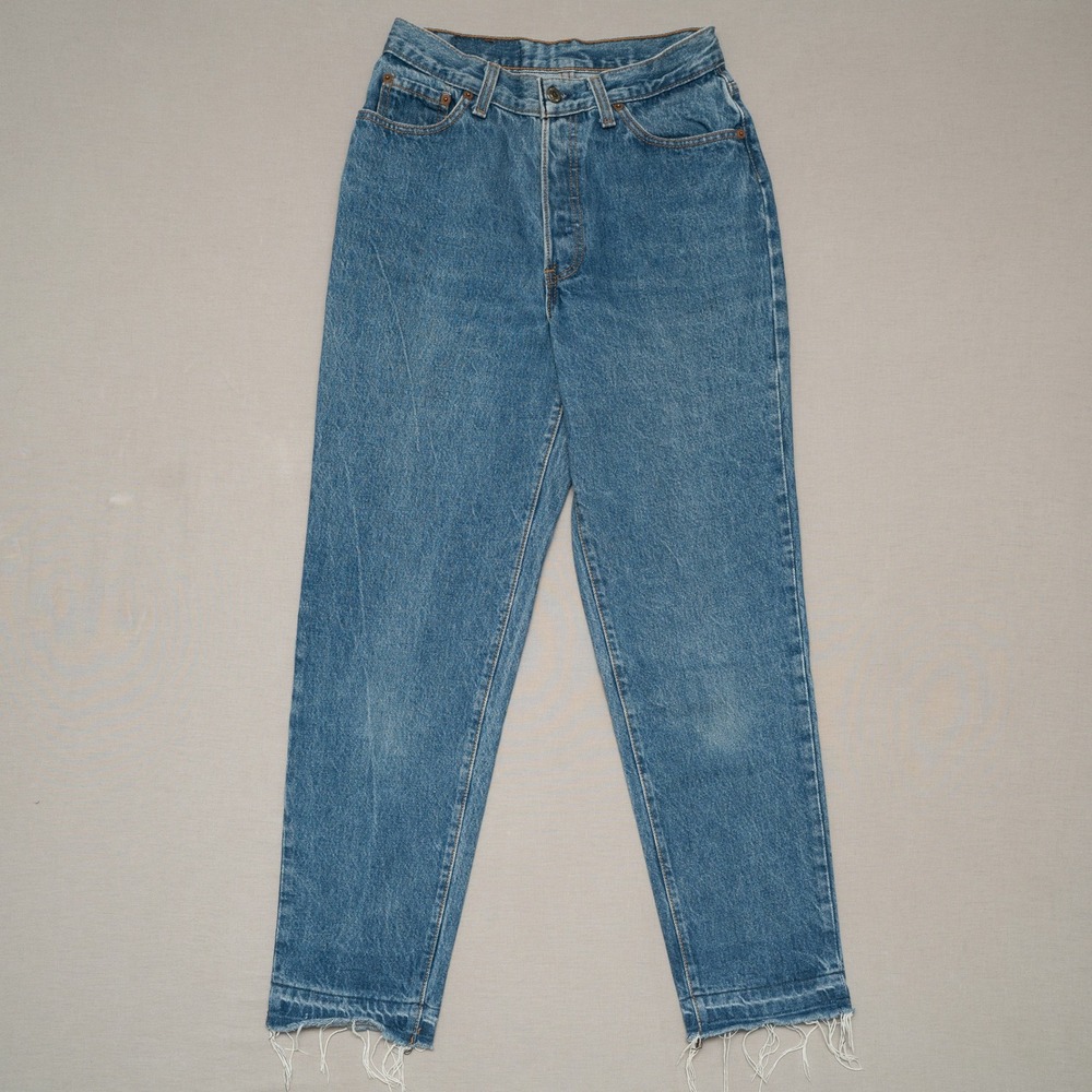 Vintage 80s Levis 17501 0120 Button Fly Womens Denim Jeans USA 9 College 26x27.5